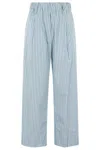 Myths Lightweight Striped Pants With Elasticized Waistband In Blue