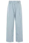 Myths Lightweight Striped Pants With Elasticized Waistband In Blue