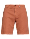 Myths Man Denim Shorts Rust Size 32 Cotton, Linen, Elastane In Brown