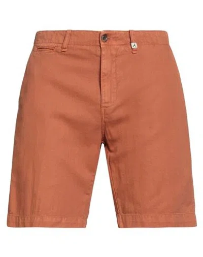 Myths Man Denim Shorts Rust Size 32 Cotton, Linen, Elastane In Brown