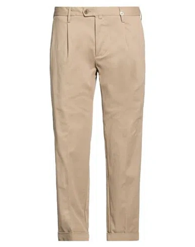 Myths Man Pants Beige Size 38 Cotton, Elastane In Brown