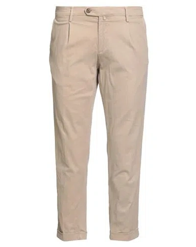 Myths Man Pants Beige Size 38 Cotton, Elastane In Sand