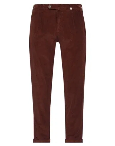 Myths Man Pants Brown Size 36 Cotton, Modal, Elastane In Red