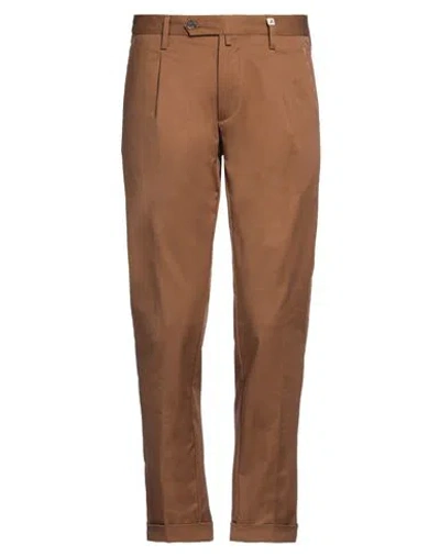 Myths Man Pants Camel Size 40 Lyocell, Linen, Cotton In Beige