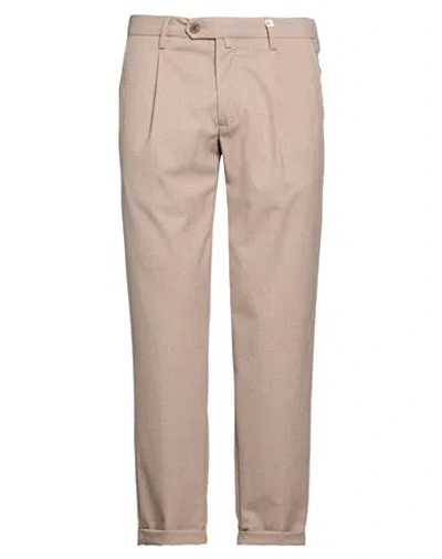 Myths Man Pants Camel Size 32 Polyester, Viscose, Elastane In Brown