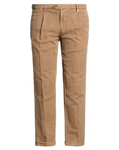 Myths Man Pants Camel Size 40 Cotton, Linen, Tencel In Brown