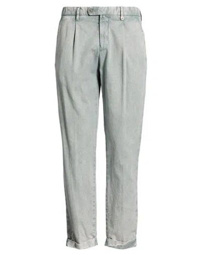 Myths Man Pants Grey Size 34 Cotton, Linen, Elastane In Gray