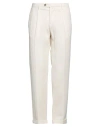 Myths Man Pants Ivory Size 40 Lyocell, Linen, Cotton In White