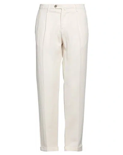 Myths Man Pants Ivory Size 40 Lyocell, Linen, Cotton In White
