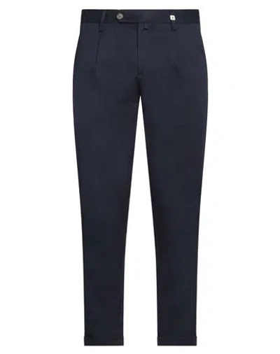Myths Man Pants Navy Size 36 Cotton, Elastane In Navy Blue