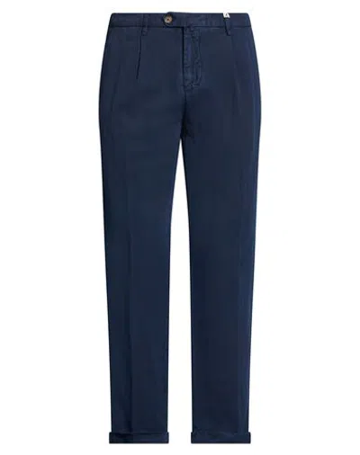 Myths Man Pants Navy Size 36 Cotton, Linen, Tencel In Blue
