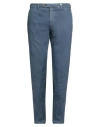 Myths Man Pants Slate Blue Size 32 Cotton, Linen, Elastane In Blue