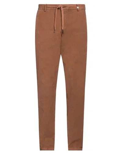 Myths Man Pants Tan Size 34 Cotton, Elastane In Brown