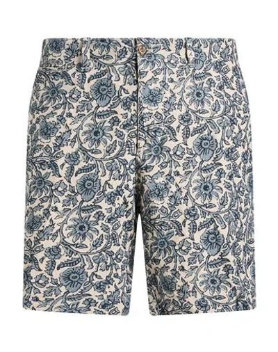 Myths Man Shorts & Bermuda Shorts Blue Size 38 Linen, Cotton