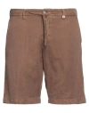 Myths Man Shorts & Bermuda Shorts Brown Size 38 Cotton, Linen, Tencel