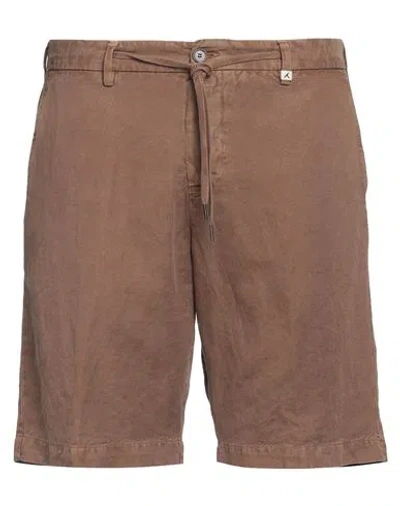 Myths Man Shorts & Bermuda Shorts Brown Size 38 Cotton, Linen, Tencel In Brown