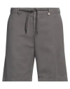 Myths Man Shorts & Bermuda Shorts Lead Size 40 Lyocell, Linen, Cotton In Grey