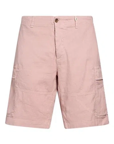 Myths Man Shorts & Bermuda Shorts Light Pink Size 36 Linen, Cotton, Elastane