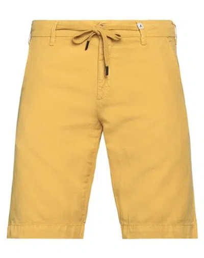 Myths Man Shorts & Bermuda Shorts Marigold Size 28 Lyocell, Linen, Cotton In Yellow