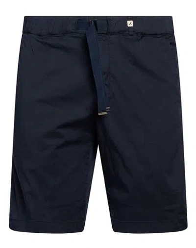 Myths Man Shorts & Bermuda Shorts Navy Size 28 Cotton, Silk, Elastane In Blue