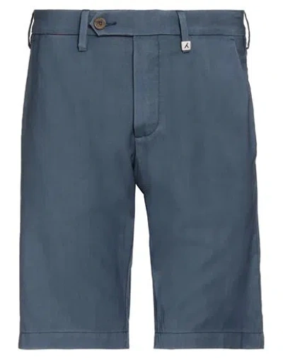 Myths Man Shorts & Bermuda Shorts Slate Blue Size 34 Virgin Wool