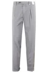 Myths Medium Grey Chino Trousers With Pleated Legs In Grey
