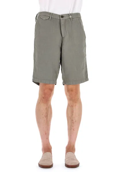 Myths Woven Cotton-linen Bermuda In Gray