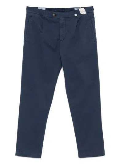 Myths Navy Blue Cotton Blended Trousers