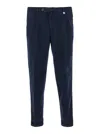 Myths Blue Pants With Pences And Turn-up Hem In Tech Fabric Man In Blu