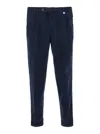 Myths Blue Pants With Pences And Turn-up Hem In Tech Fabric Man In Blue