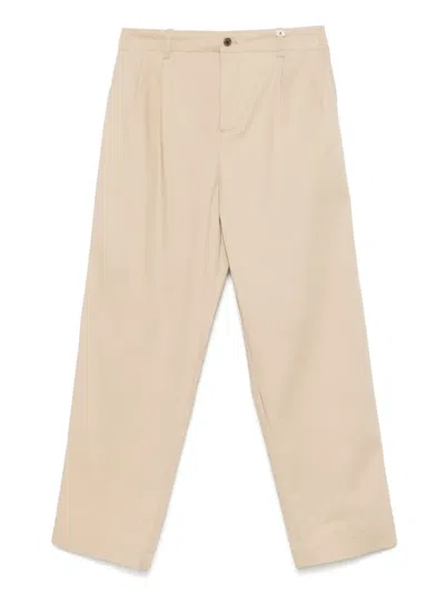 Myths Pleat-detail Tapered Trousers In Neutrals
