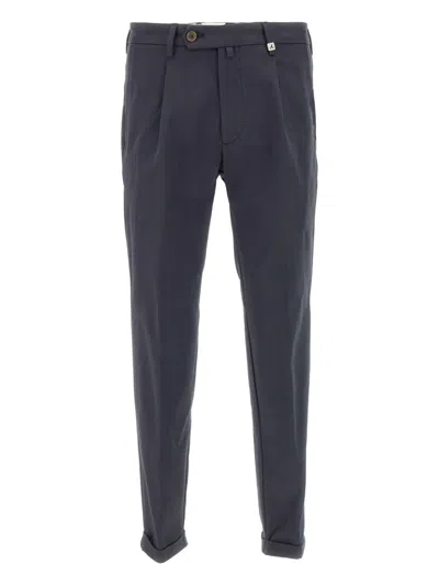 Myths Pleated Cotton Trousers In Blue