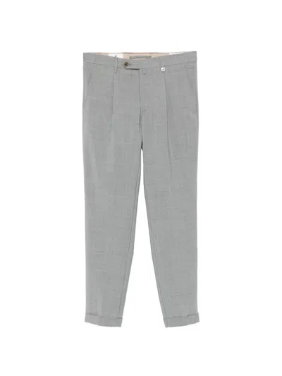 Myths Pleated Cuffed Trousers In Gray