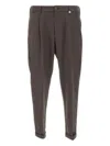 Myths Pleated Dart Trousers In Brown