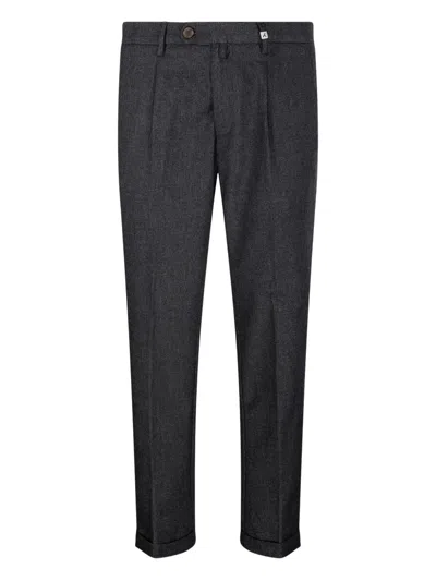 Myths Pleated Micro-pattern Trousers In Gray