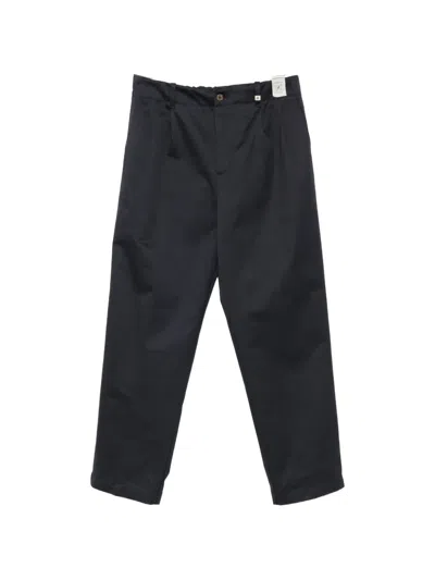Myths Pleated Straight-leg Trousers In Blue