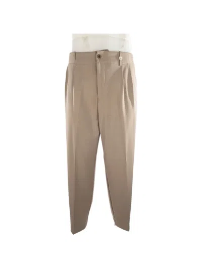 Myths Pleated Tapered Trousers In Burgundy
