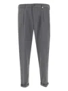 Myths Pleated Turn-up Trousers In Gray