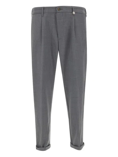 Myths Pleated Turn-up Trousers In Gray