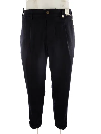 Myths Pleated Turn-up Trousers In Blue
