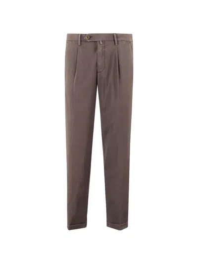 Myths Pleated Turn-up Trousers In Brown