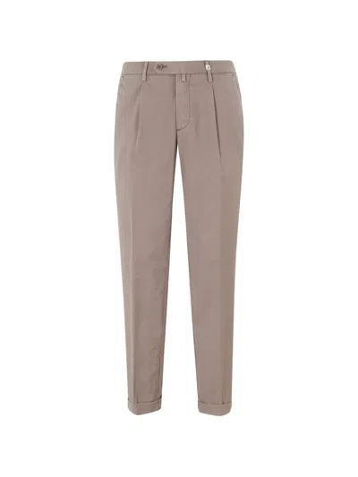 Myths Pleated Turn-up Trousers In Neutral