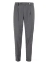 Myths Pleated Wool-blend Trousers In Gray