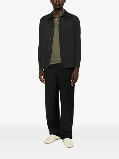 Myths Pleated-front Straight-leg Trousers In Black