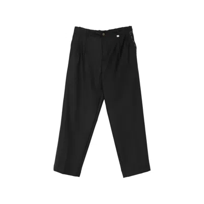 Myths Pleated-front Straight-leg Trousers In Black
