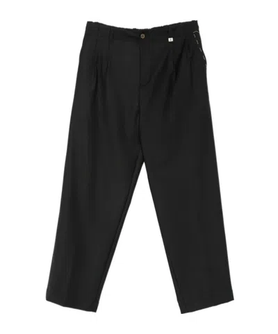 Myths Pleated-front Straight-leg Trousers In Black