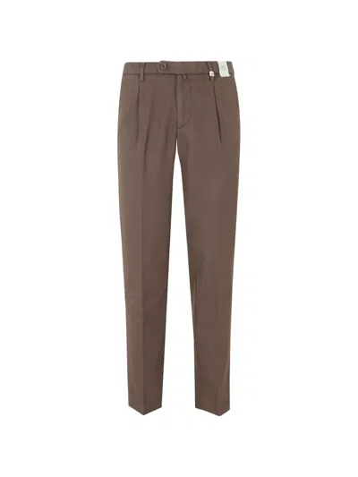 Myths Pleated-front Tailored Trousers In Brown