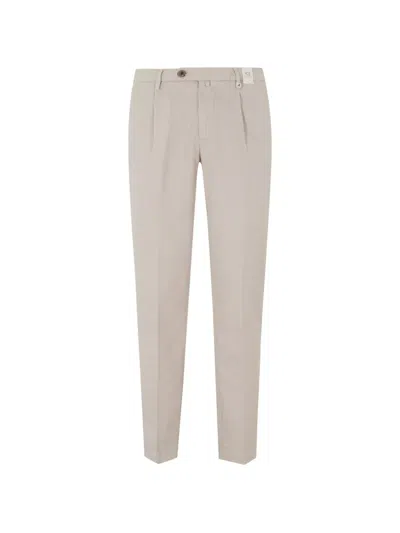 Myths Pleated-front Tapered-leg Trousers In Pink