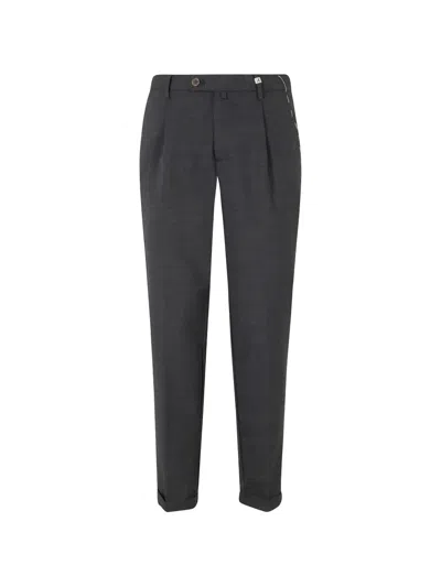 Myths Pleated-front Turn-up Trousers In Gray
