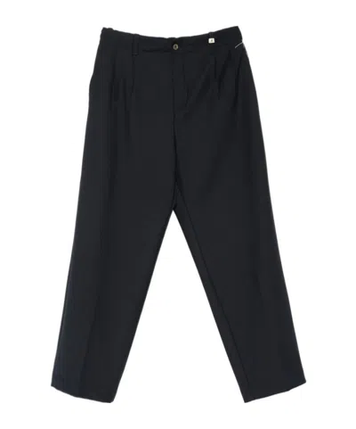 Myths Pleated-front Wide-leg Trousers In Blue